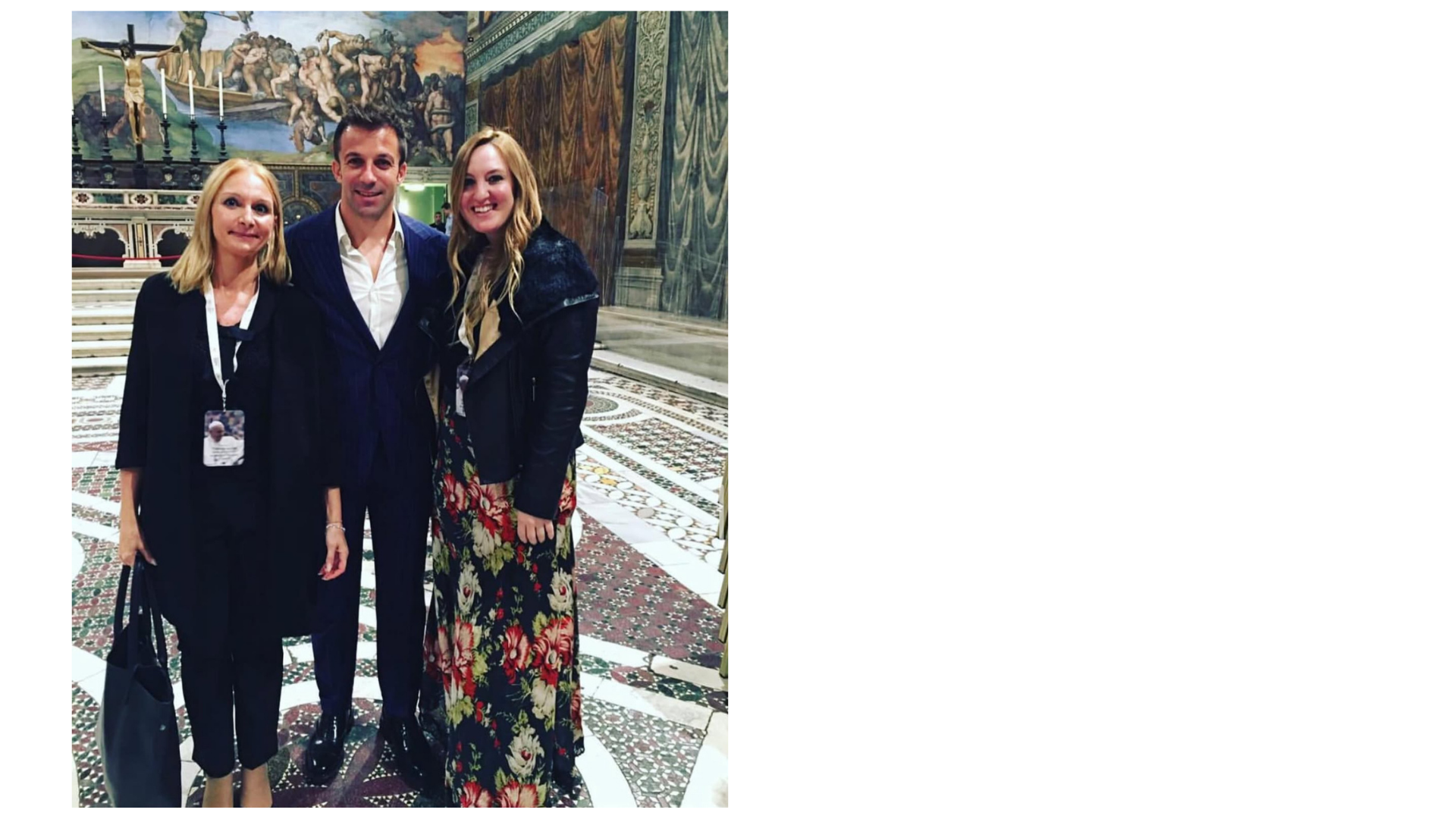 Reunión institucional en la Santa Sede con Alessandro Del Piero, seguida de visita privada a la Capilla Sixtina, en el marco de un programa de relaciones institucionales de alto nivel.